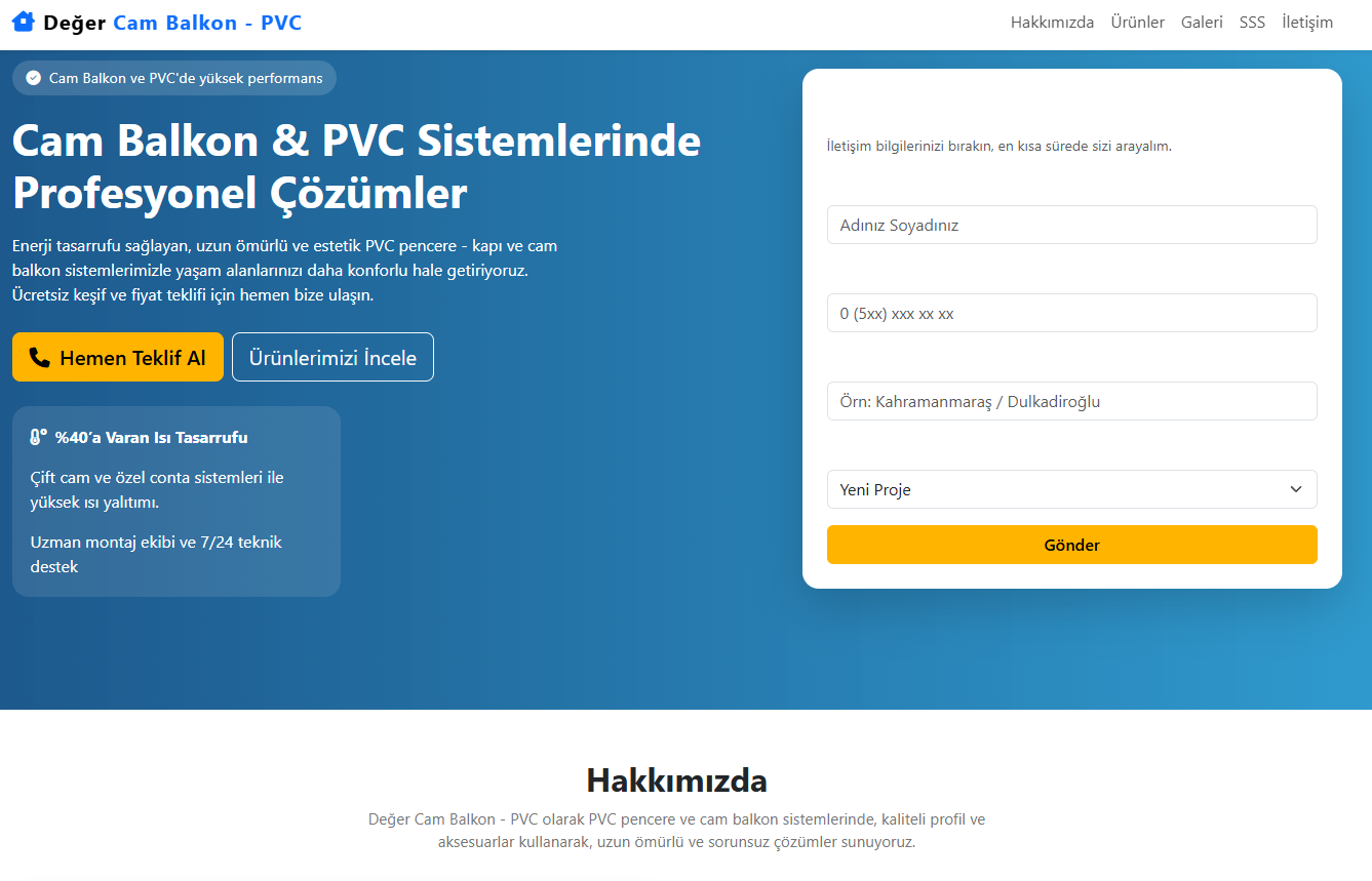 PVC - Cam Balkon Çözüm Ortağı Projesi